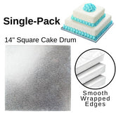 1 Board - 14" Square Cake Drums - Silver Cake Drum